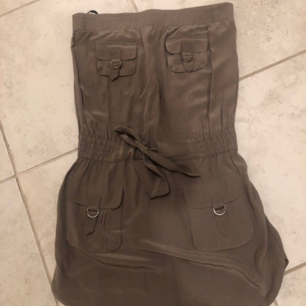 BEBE 100% Silk Short Strapless dress